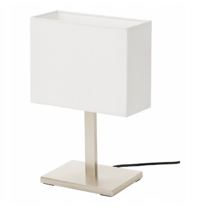 IKEA TOMELILLA asztali lámpa, fehér, 36cm, alumínium talp, textil lámpaernyő
