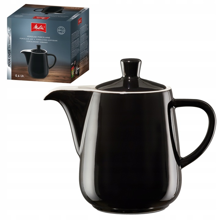 Чайник Melitta, порцелан, 0,6 л, черен