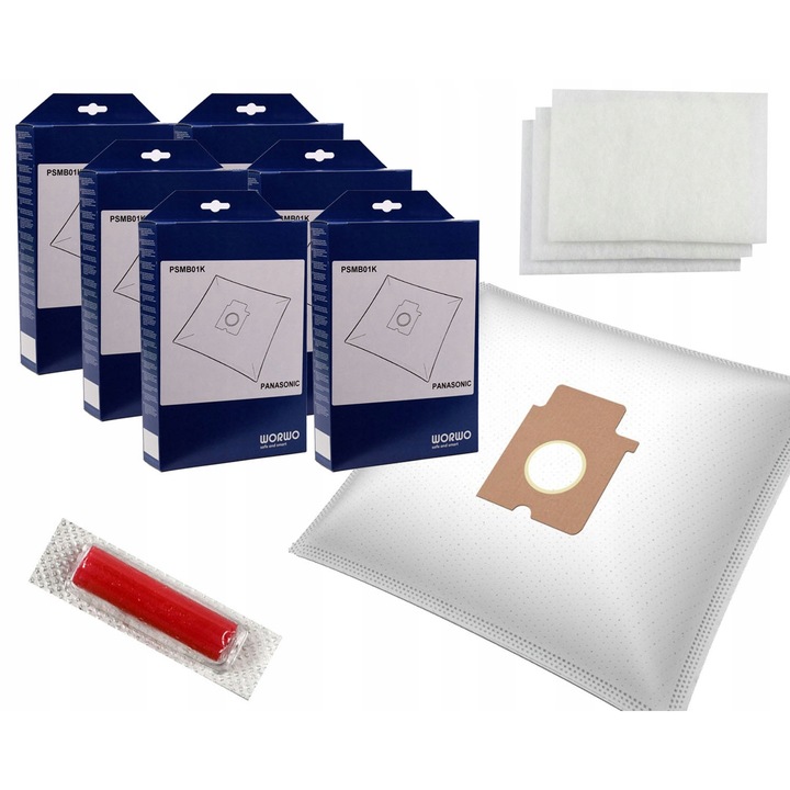 Set 24 piese accesorii aspirator Worwo pentru PANASONIC MC-E, Black & Decker, Samsung VC 1400 1700, negru