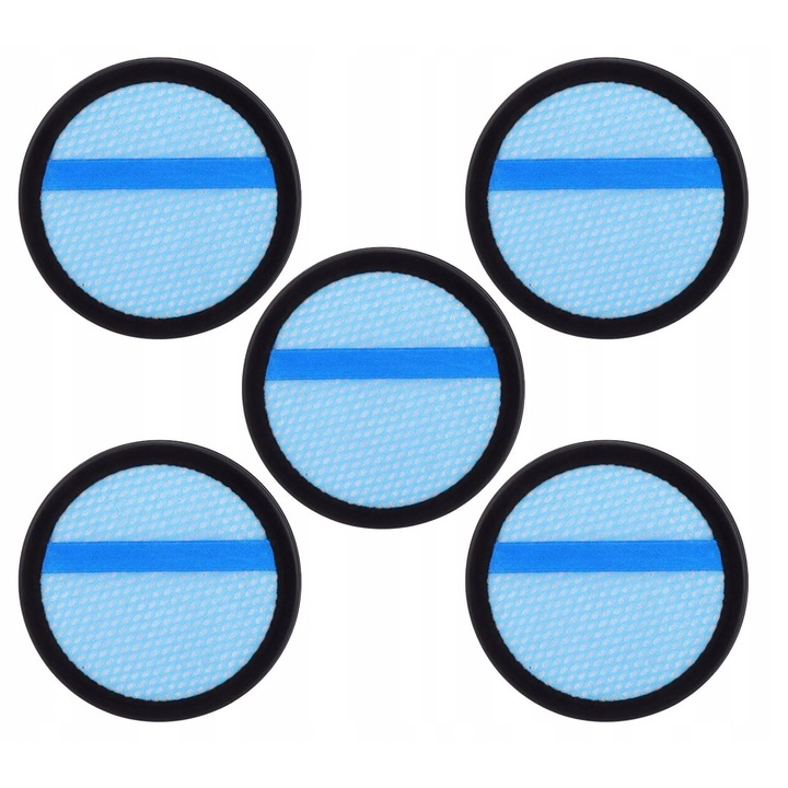 Комплект от 5 миещи се HEPA филтъра за прахосмукачки PHILIPS PowerPro Aqua/Uno/Duo, 9 см x 1,6 см