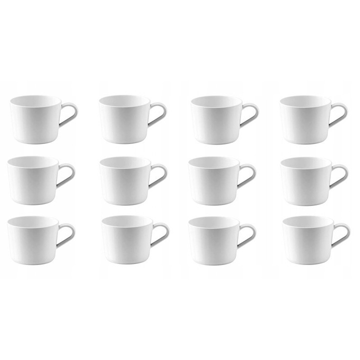 Set 12 cani IKEA 365+, alb, porcelan, 360 ml, 8 cm