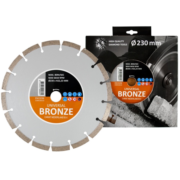 Tarca diamantata segmentata HiKOKI 230mm, 10mm, set cu blister, 22,23mm