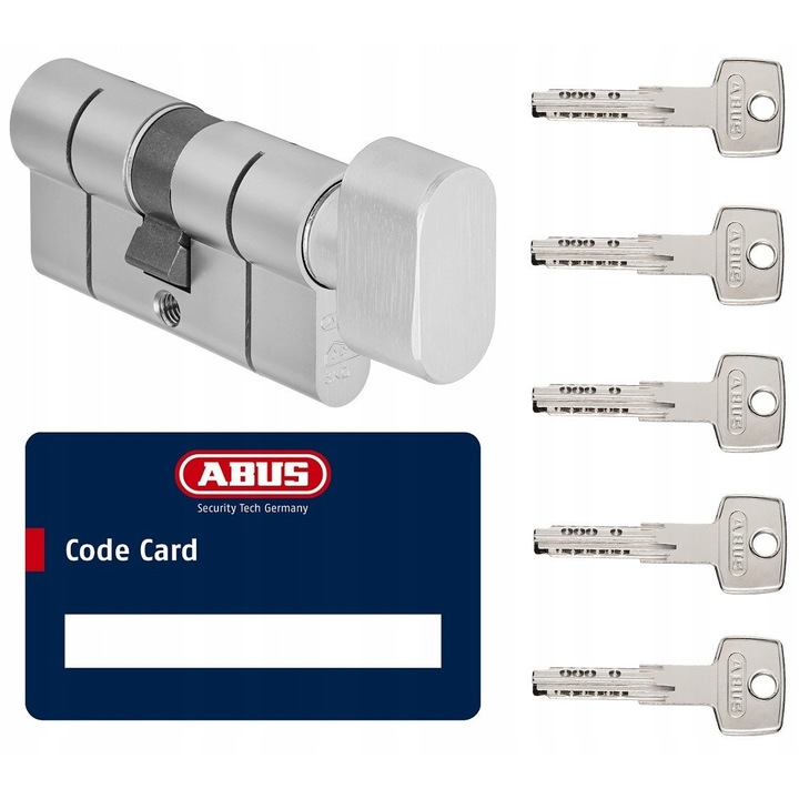 Cilindru usa Abus 45/40G, nikiel, set 5 chei si card codificat