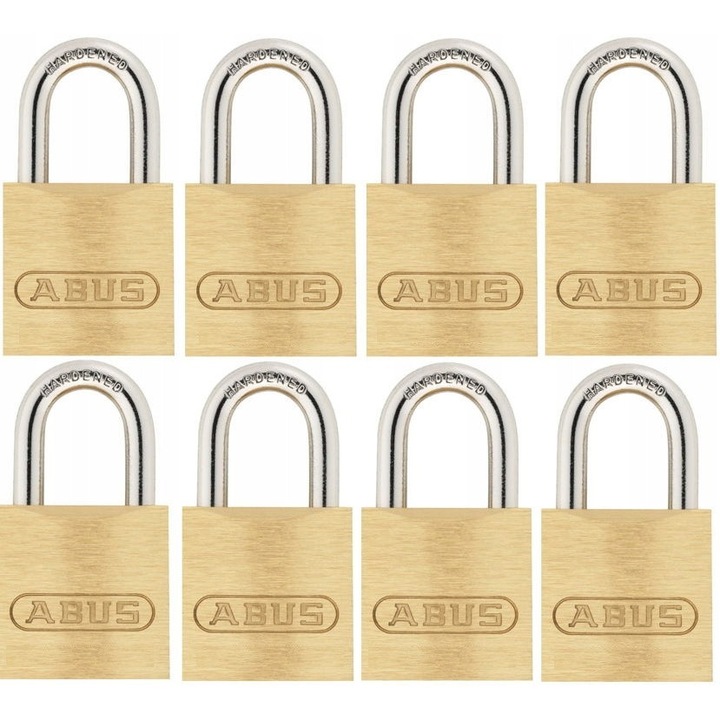 Lacate mositate set 8 bucati Abus 60/25, palan din otel, blocare automata, 16 chei