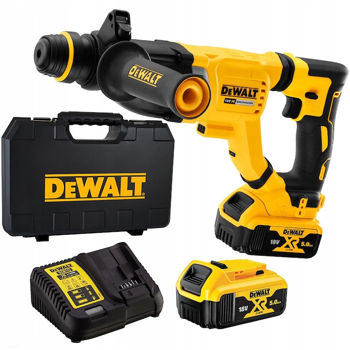 Rotopercutor DeWALT DCH263, 18V, 3J, 2 acumulatori 5Ah, incarcator rapid, valiza transport.