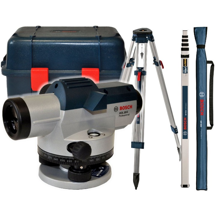 Niwelator optic GOL 20 G, Bosch, precizie 1 grad, raza 60m, 215x135x145mm, IP54
