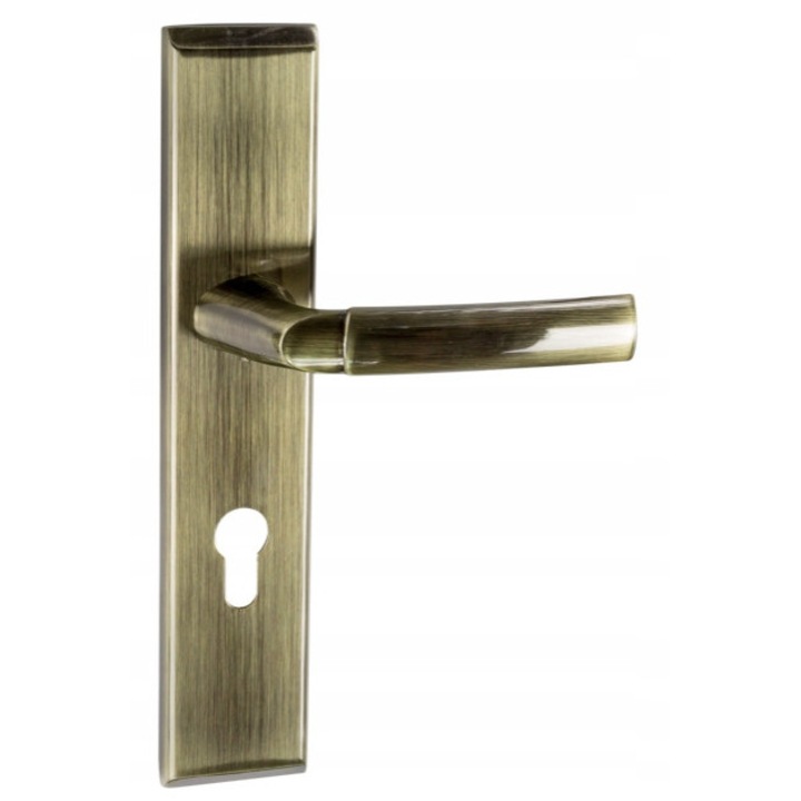 Klamka exterioara Schaffner 72mm patina, set cu doua jumatati