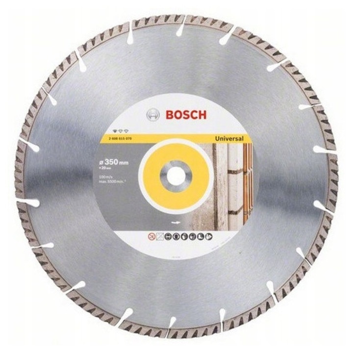 Disc diamantat Bosch 350mm, 3.3mm grosime, 10mm inaltime segment, pentru beton si caramida