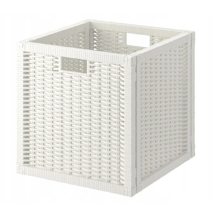 Tárolókosár, IKEA, BRANAS, rattan, 32x34x32 cm, fehér