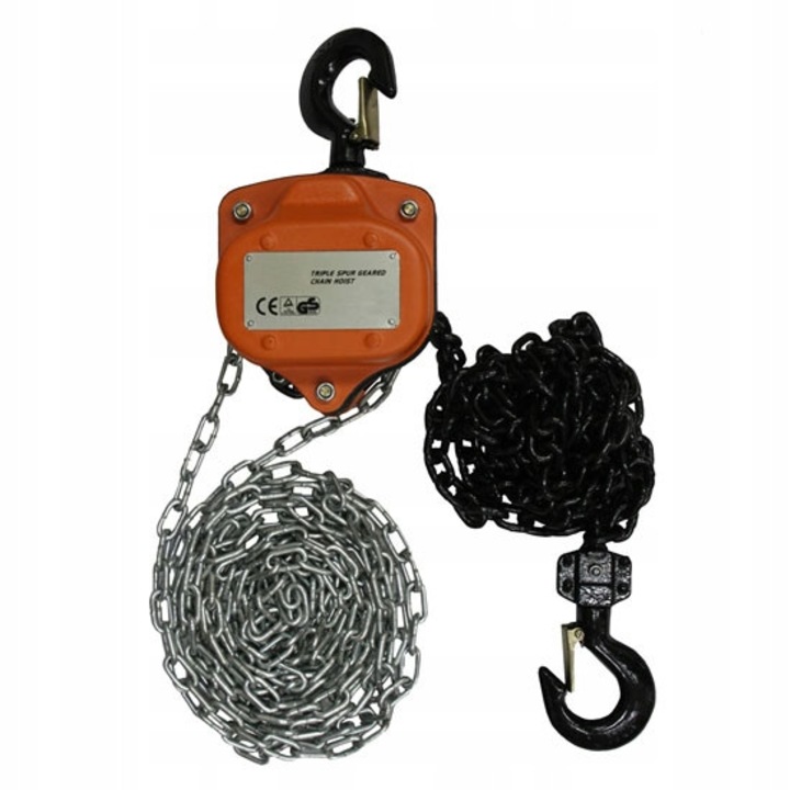 Wciagarka lant 3m, Jufisto, 2 tone, constructie solida, cu blocare automata