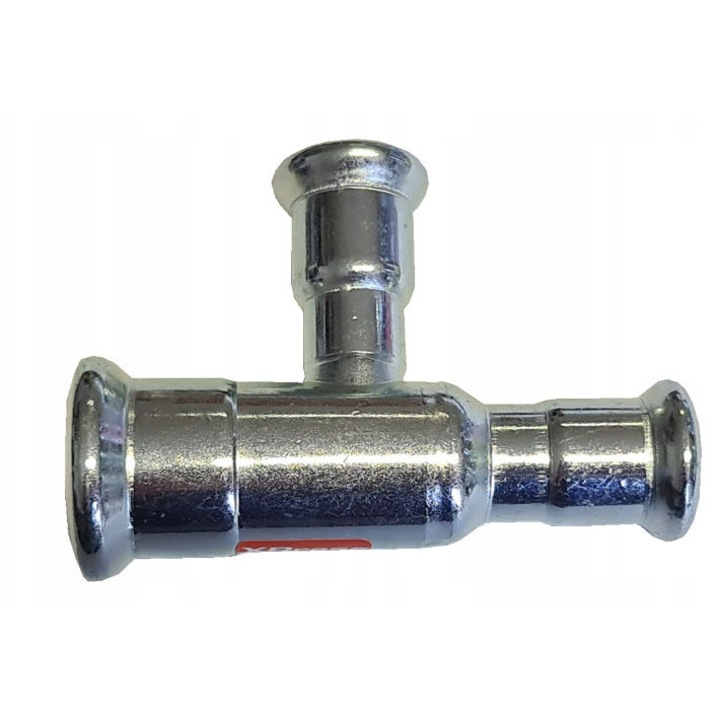 Szűkítő T-idom prés 22x15x15mm, KAN-therm Steel, horganyzott acél, fűtési és hidegvizes rendszerekhez