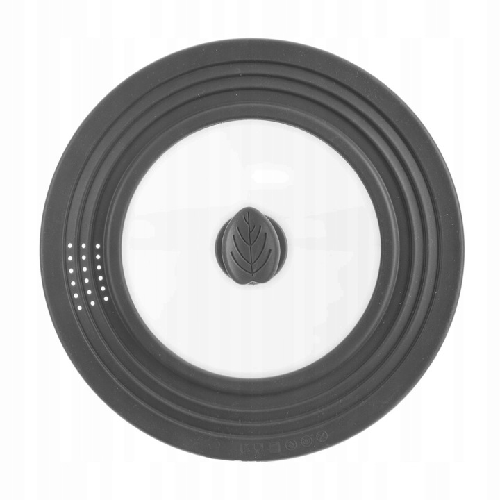 Capac ORION 3w1 din sticla si silicon, 31 cm, pentru oale de 24/26/28 cm, cu maner practic