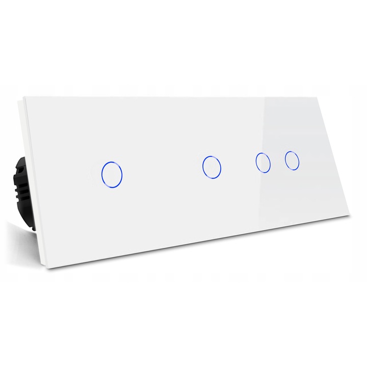 Intrerupator de lumina dotykowy, 3 canale, alb, 228x86x9mm