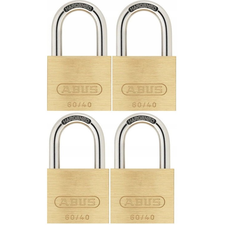 Lacate mositate set 4 bucati Abus 60/40, palan din otel, blocare automata, 8 chei