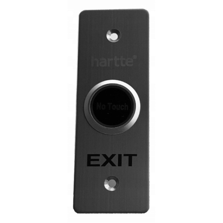 Kimeneti gomb elektromos zárakhoz, BIRA, érintésmentes, falra szerelhető, rozsdamentes acél, 115x40x39mm