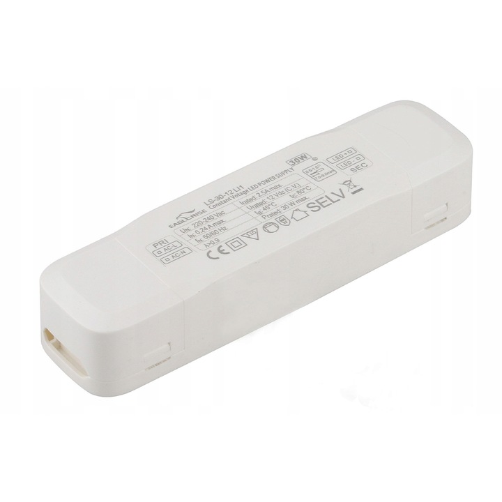 Zasilator LED 24V 30W 1.3A IP20, Eaglerise, dimensiuni 18x30x260mm, protectie impotriva suprasarcinii, set