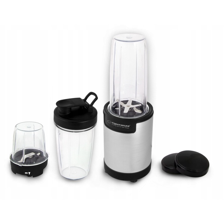 Blender Nutri BOMB Esperanza, 900W, 3 cupe Tritan, 800ml, 500ml, 350ml, antiderapant, 36x12,5x12,5cm