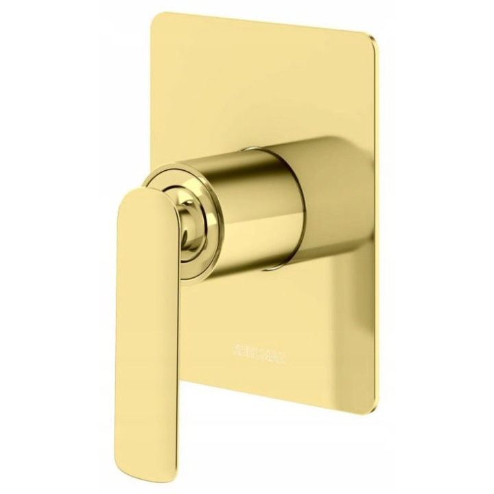 KOHLMAN Experience Gold vékony zuhanycsaptelep, vékony beépítés, arany felület, rozetta mérete 150x120mm