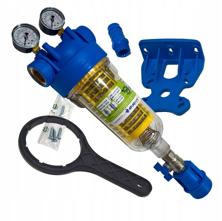 Filtru samoczyszczajacy Atlas Filtri Hydra 1 1/4", 2 manometre, inox, set complet