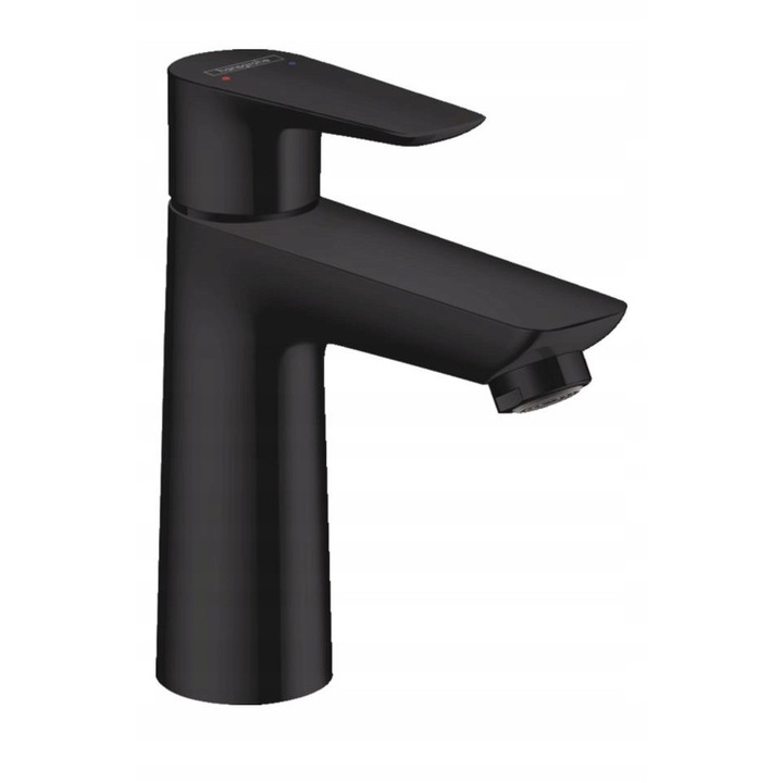 Talis E mosdó csaptelep, Hansgrohe, matt fekete, 1 csap, álló beépítés, 11,2 cm kifolyómagasság.