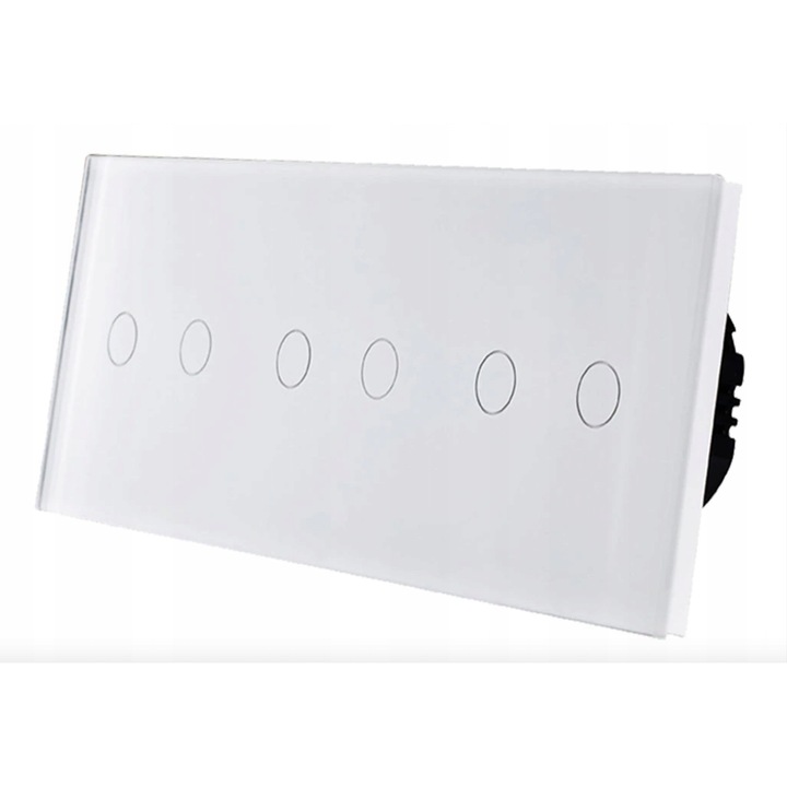 Comutator de lumina tactil, 3 canale, alb, 100-240V AC, 228x86x9mm