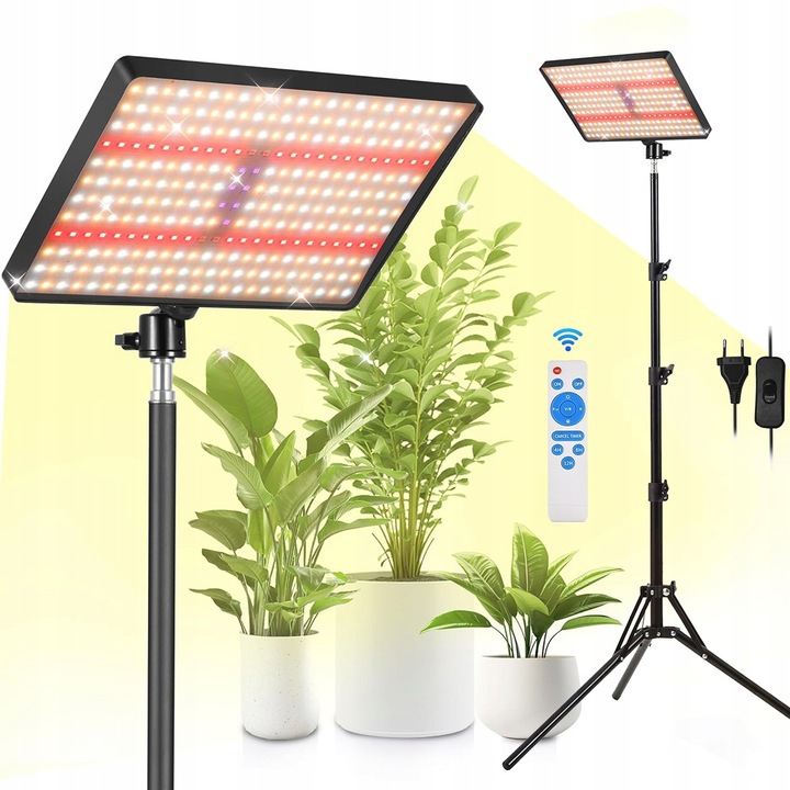 Lampa LED pentru plante cu suport si timer, 25W, priza EU