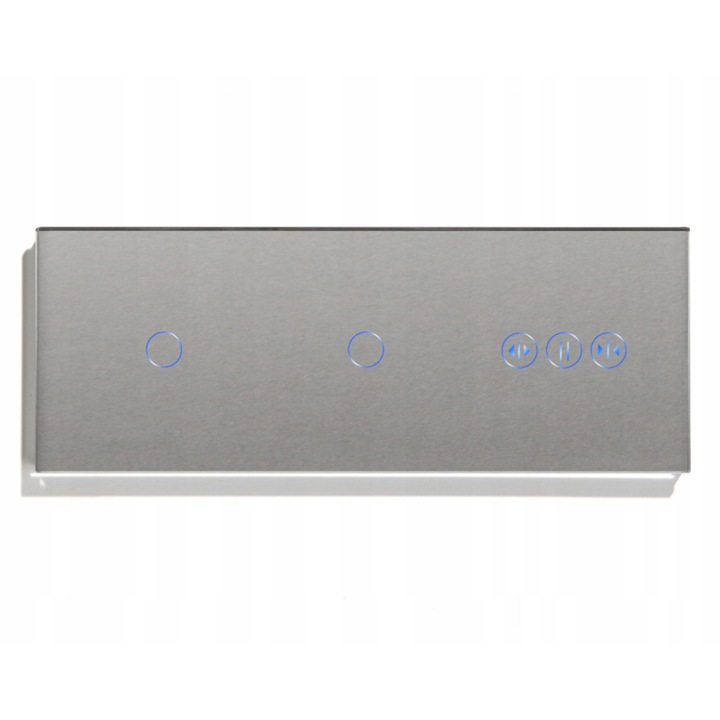 Set 2x intrerupator tactil pentru lumina + controler rolete WiFi, gri, 229x86x9mm