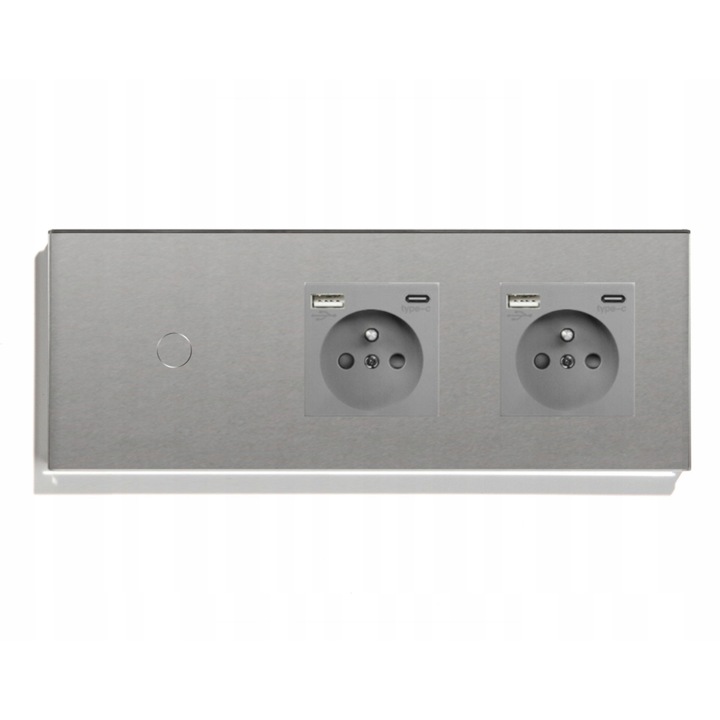 Priza cu comutator tactil si incarcator USB, set