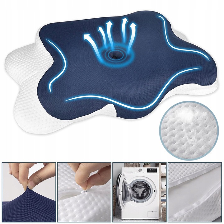 Perna ortopedica pentru somn lateral si pe burta, set, 30x45cm