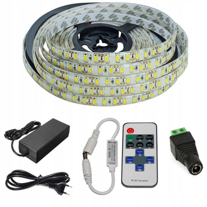 Set LED 600 IP65 5m 2835, alb cald/neutru/rece, dimmer inclus, alimentare 12V