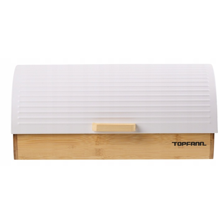 Cutie alimentara, Topfann, chlebak din bambus, alb, 36x21x17cm, set