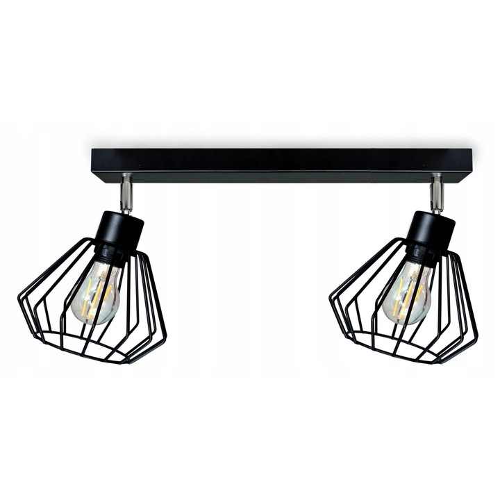 Lustru plafon LED-ONE BRYLANT 2, 3 surse de iluminat, negru mat, 40x5cm