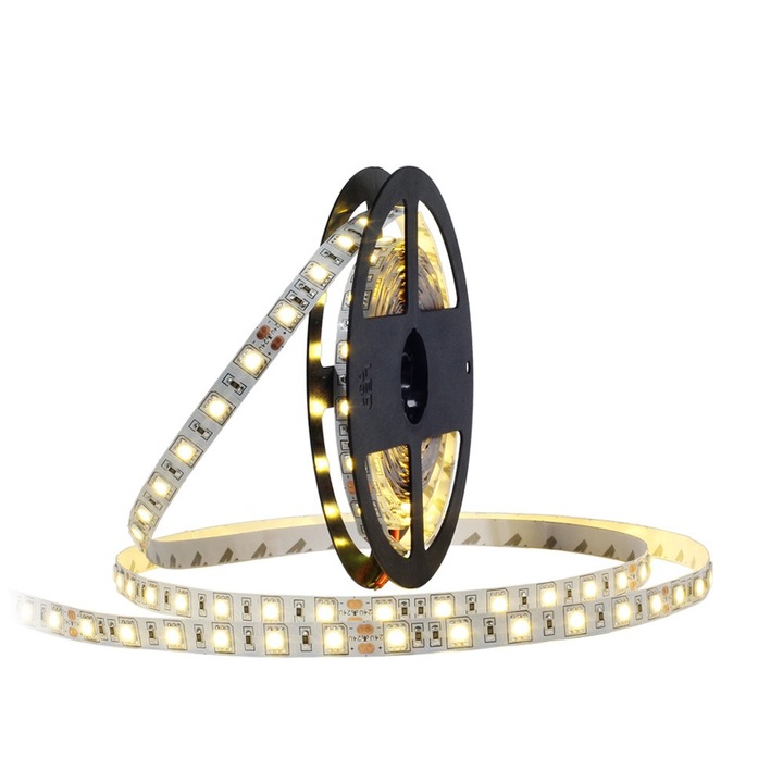 Benza LED 5050, 10м, топло/студено бяло, 300 диода, пълен комплект със захранване 150W