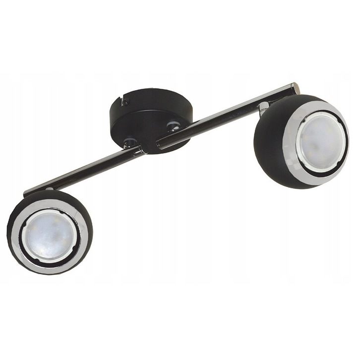 Aplica LED-ONE, 2x GU10, negru mat, reglabil, montaj pe perete