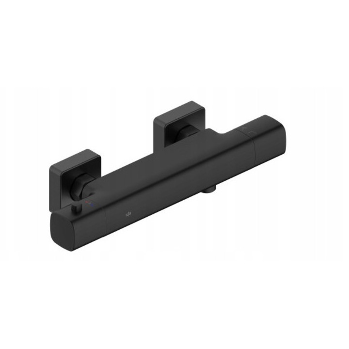 KFA Armatura Malaga termosztátos csaptelep, 2-lyukú, fekete, fali rögzítésű