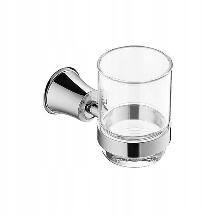 Suport pentru periute de dinti, Omnires ART LINE, crom stralucitor, 80x100mm, montaj suspendat