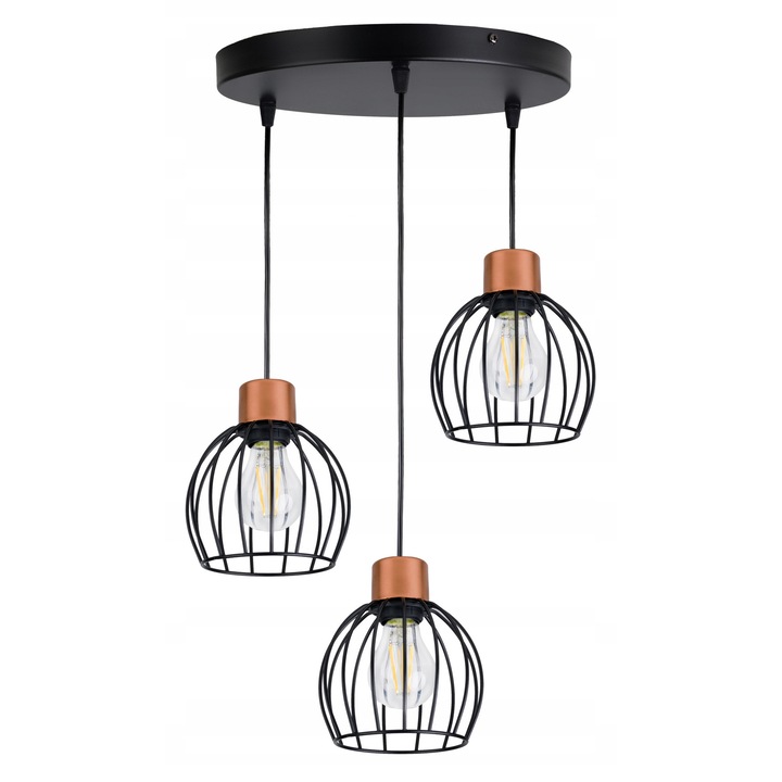 Lustru LED-ONE, model DRUTI, 3 surse de iluminat, metal, O 16,5cm, 110cm lungime cablu