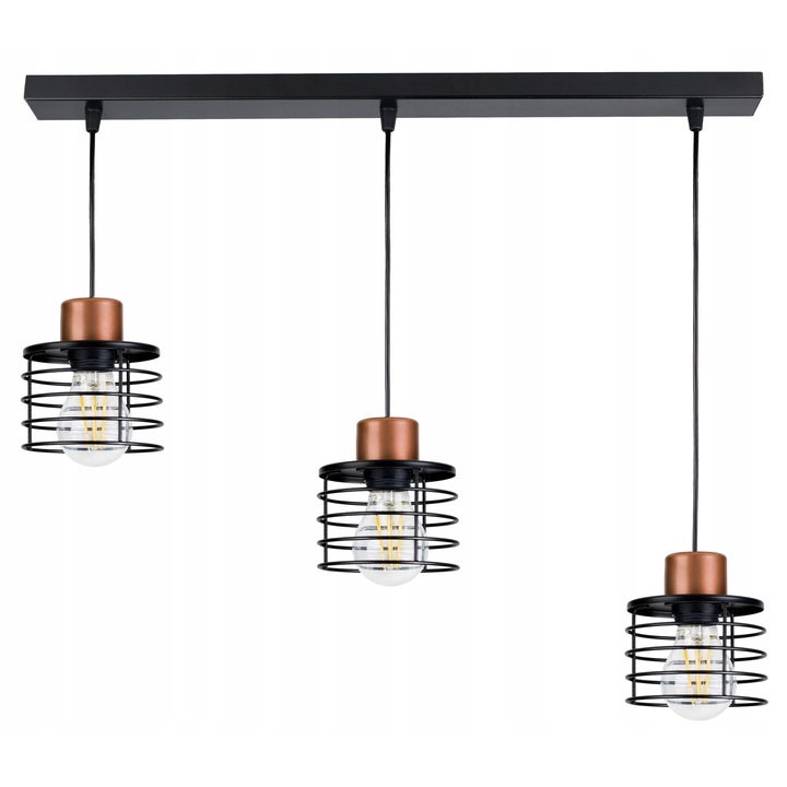 Lampa plafon LED-ONE, 3 surse de iluminat, metal, 60x5cm, inaltime 8,5cm