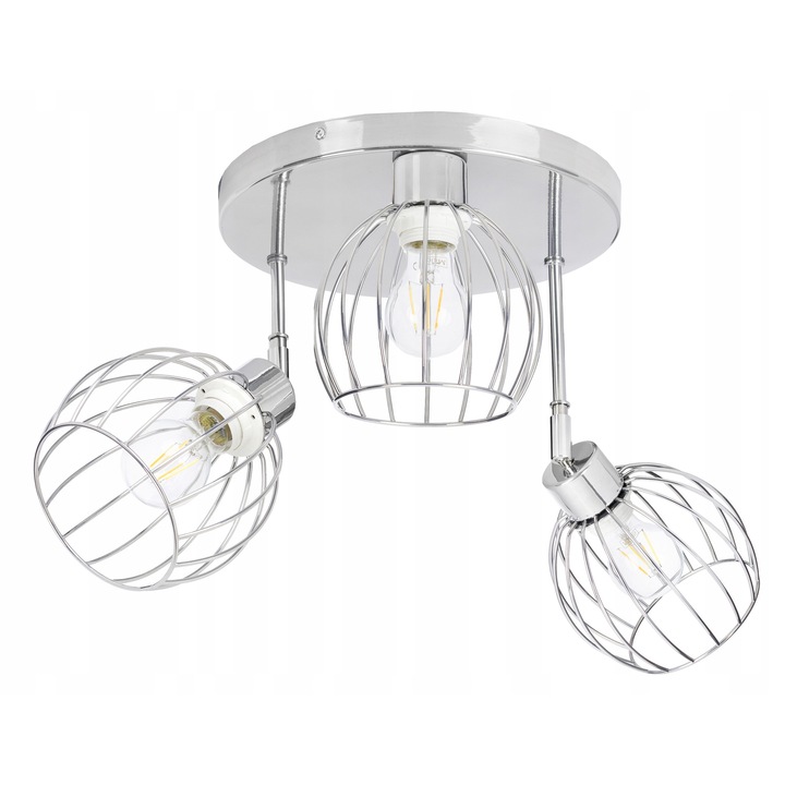 Lustra LED-ONE Druti, 3 surse de iluminat, crom, 40x30cm
