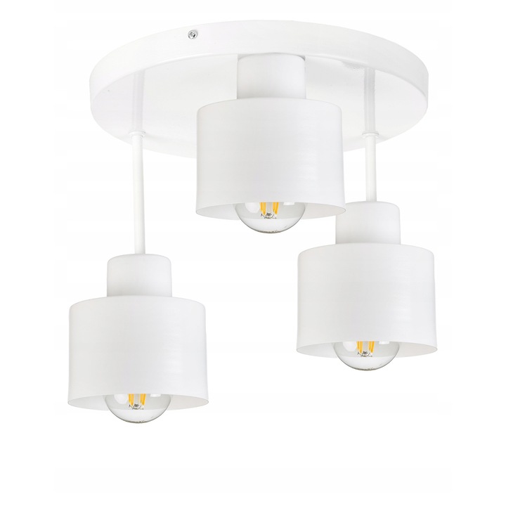 Lustra LED-ONE KUBEK, 3 surse de iluminat, metal alb, dimensiuni 30x30cm, inaltimi 15x10x5cm
