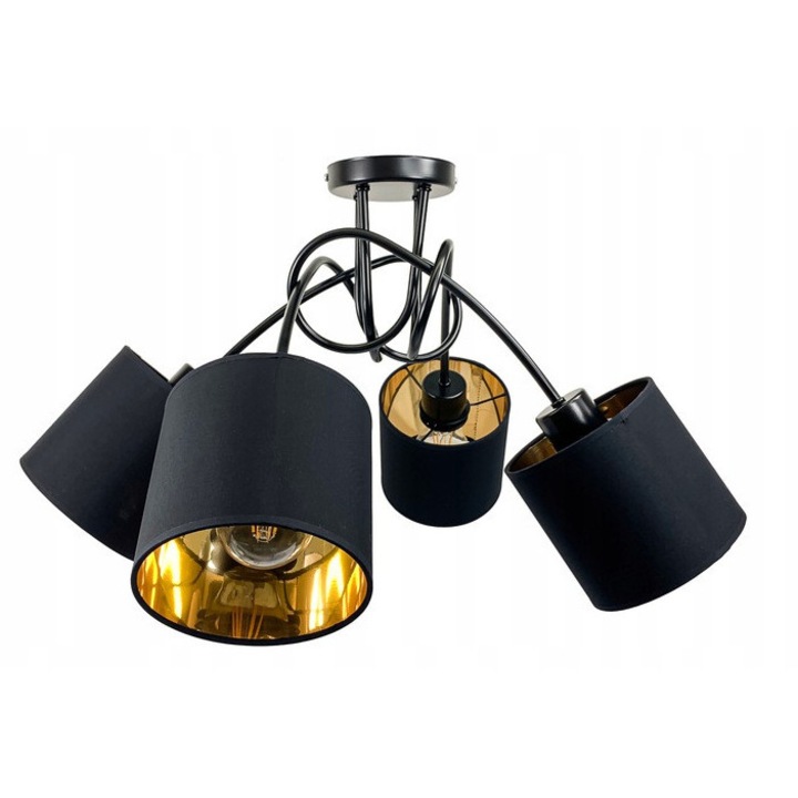 Lustru suspendat LED-ONE, model loft, 4 abajururi, negru, 35x45cm