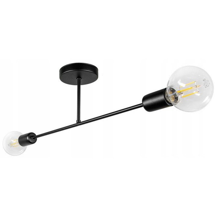 Lustra LED-ONE Loft, 2 surse de iluminat, metal, negru mat, 60x18cm