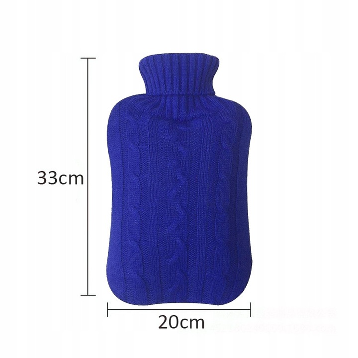 Termofor 2L cu Sweter, ARSA GO, albastru, dimensiuni 33x20x3cm, set cu husa