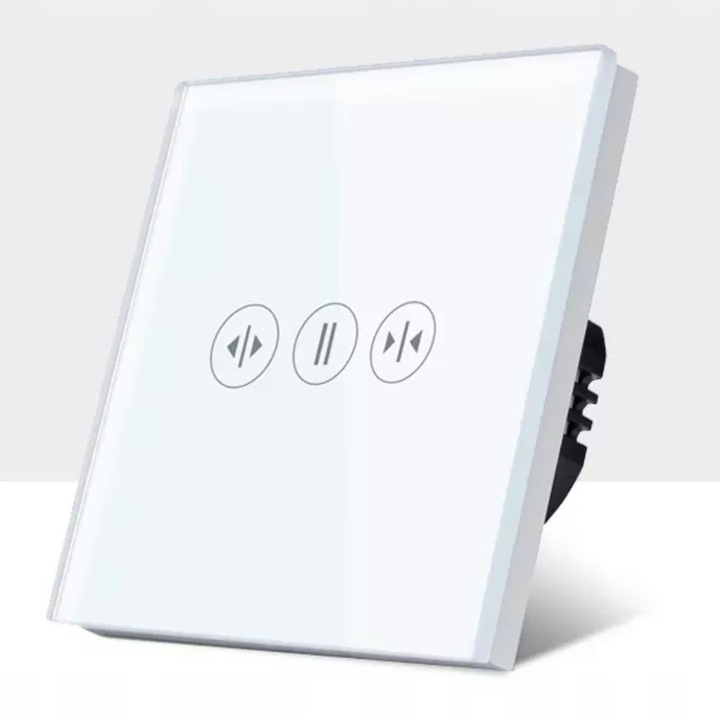 Тактов превключвател за щори Bseed, бял, 3 бутона, ZigBee, 86x86x9mm
