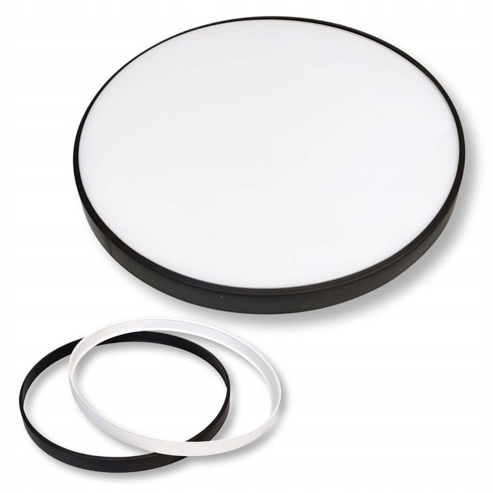 LED mennyezeti lámpa 32W, LED-ONE, semleges fehér 4000K, fehér/fekete, mérete 390x55mm, cserélhető kerettel