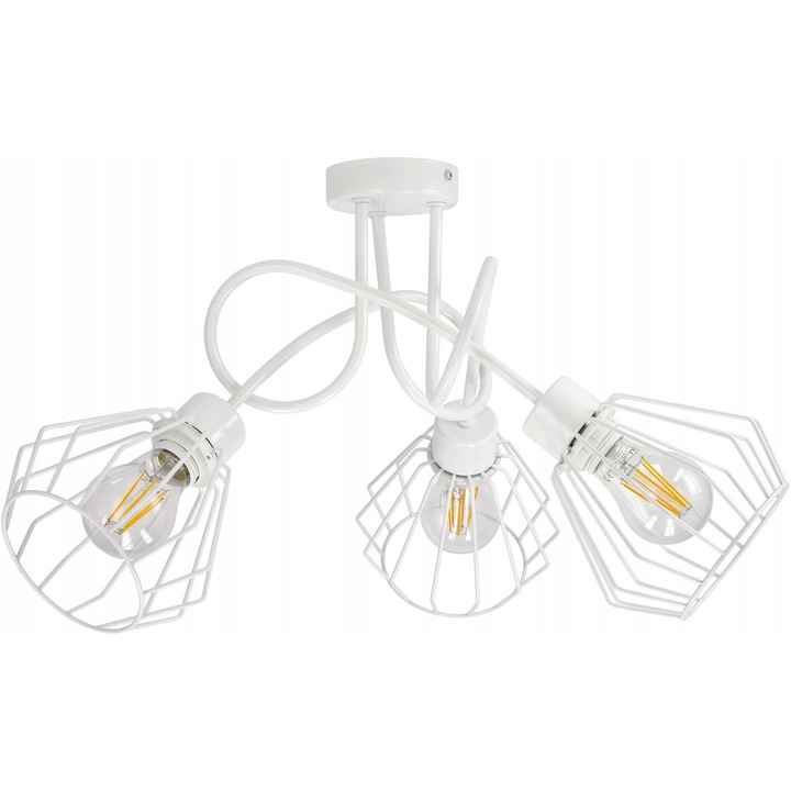 Lustra, LED-ONE, model loft, 3 abajururi, alb, 30x55cm