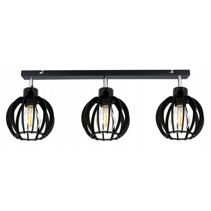 Lustra LED-ONE, model Loft, 3x E27, negru, dimensiuni 100x60x5cm