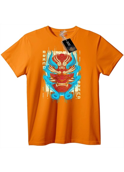 Tricou Oni Mask, Portocaliu, XXS