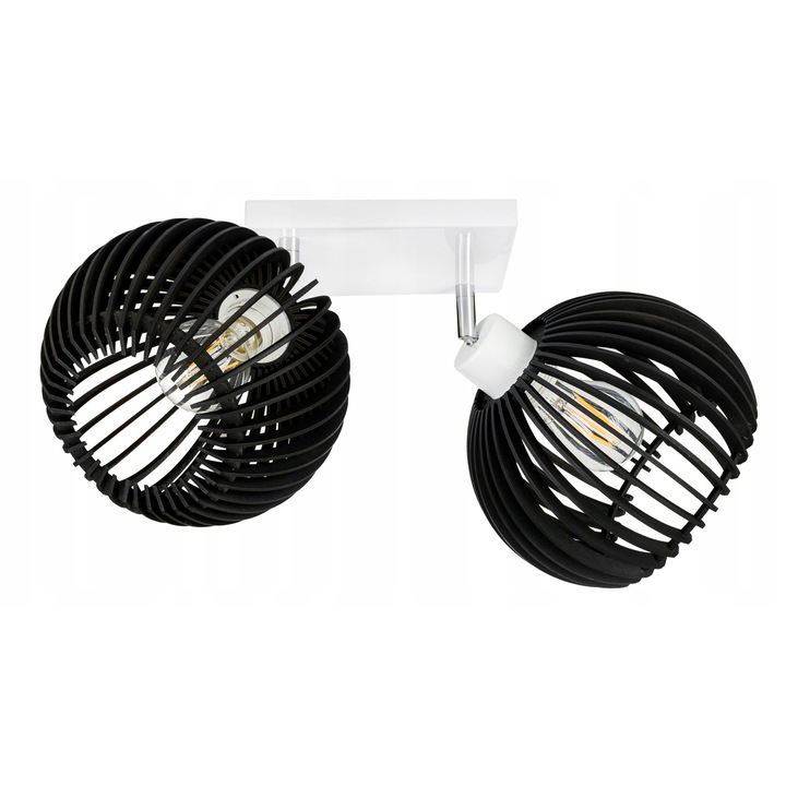Lustru LED-ONE, model Loft, 2x E27, alb, negru, 20x20x2,5cm