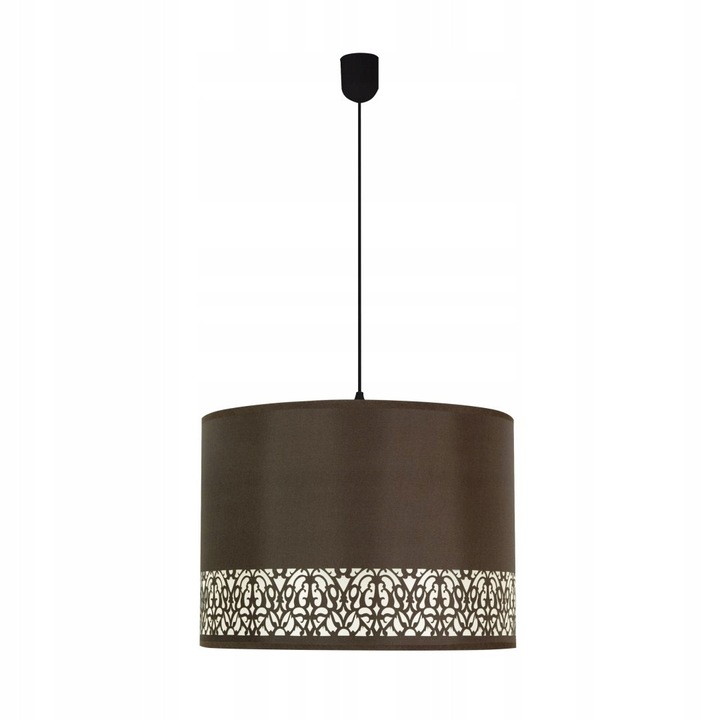 Lustru Candellux Arabesca, negru, 1x60W E27, abajur crem, 33x33x24cm